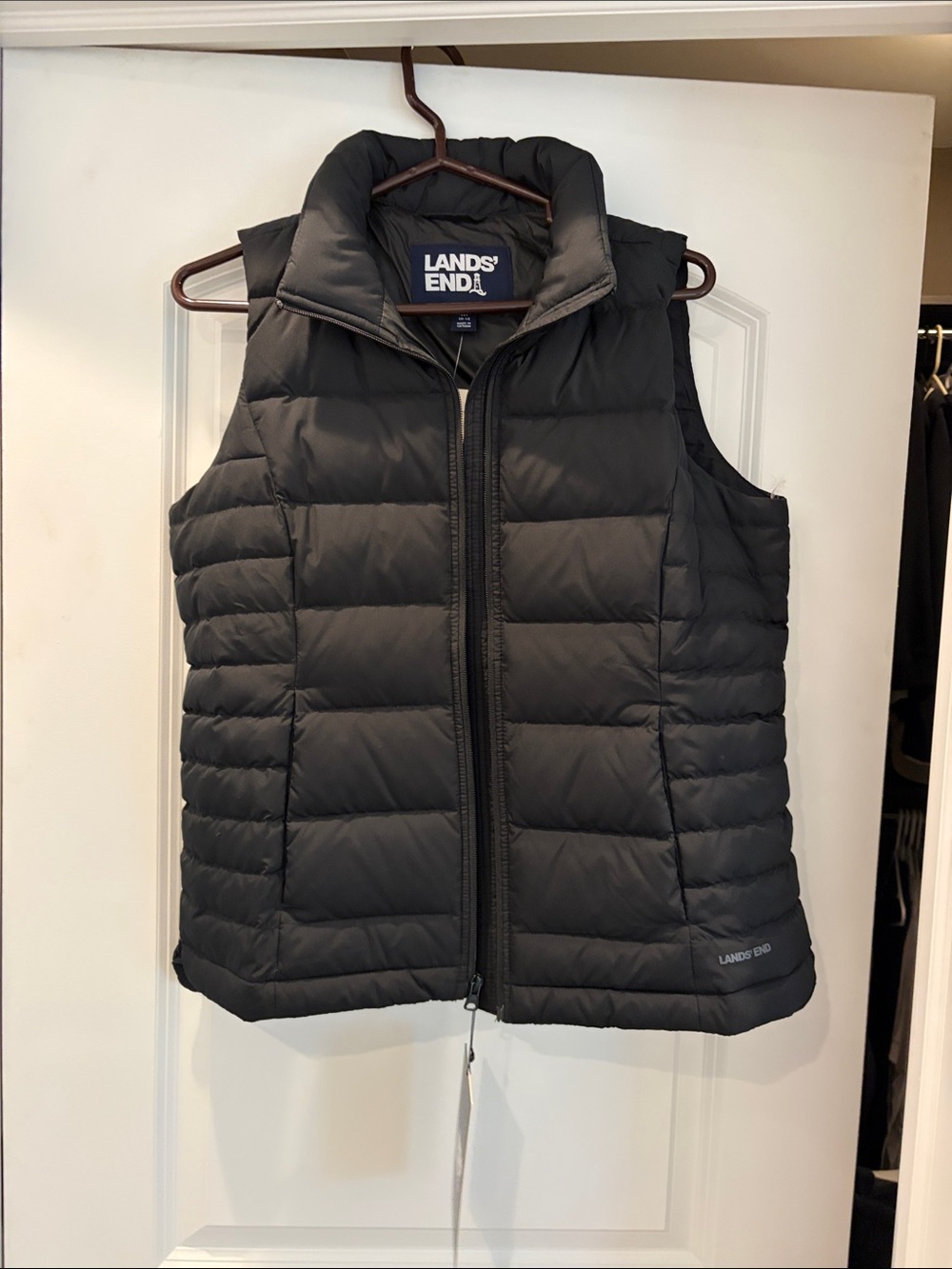 Lands' End Men's Black Quilted Puffer Vest
